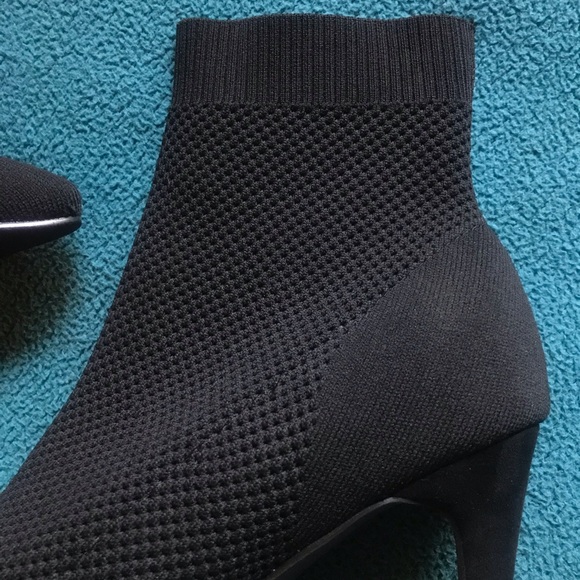 Classy Chic Black Pointed Toe Comfortable Stiletto Ankle Sock Boots Booties - Picture 7 of 10